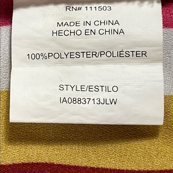 Lily White size medium colorful striped short sleeve shirt with one front pocket - Picture 8 of 9